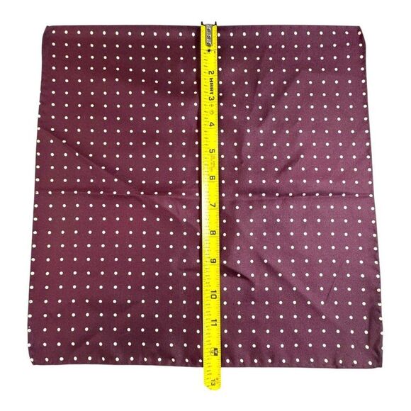 Vintage 100% Silk Burgundy Polka Dot Handkerchief Pretty Woman Julia Roberts - Picture 4 of 7